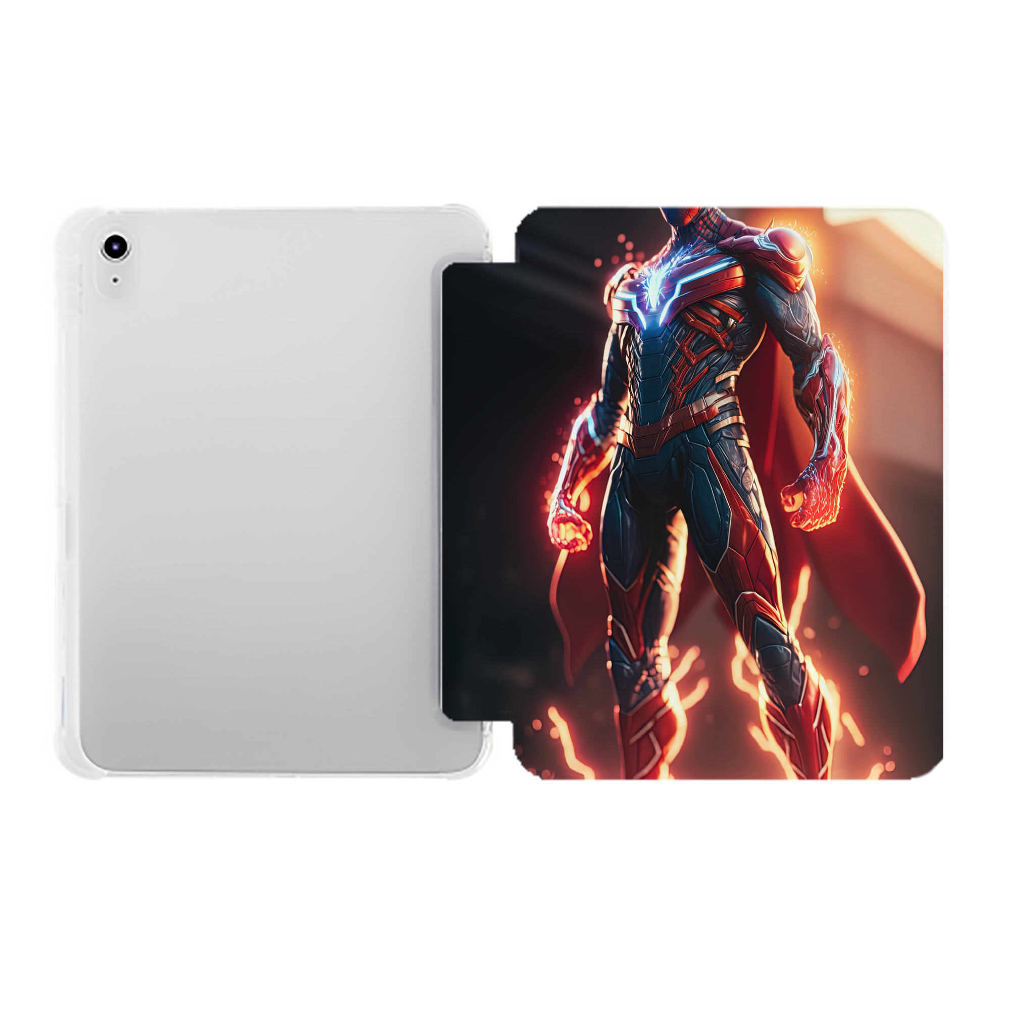 （画像用） Spider Man スパイダーマン IPad ケース ペン収納付き 三つ折りスタンド PUレザー×シリコン 対応機種9.5/10.5/10.9インチ